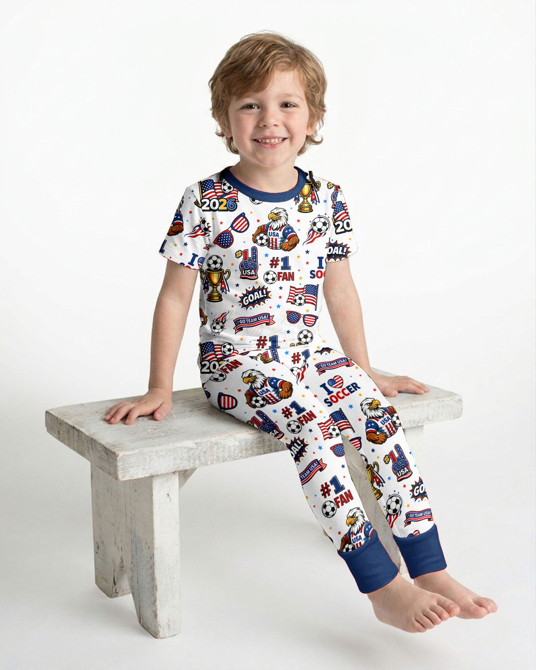 Conjunto de pijama de dos piezas de manga corta de bambú