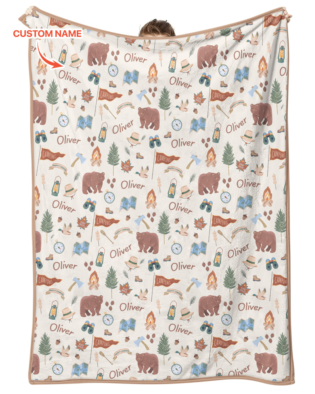 Custom Name Adventure Outdoors Bamboo Blanket