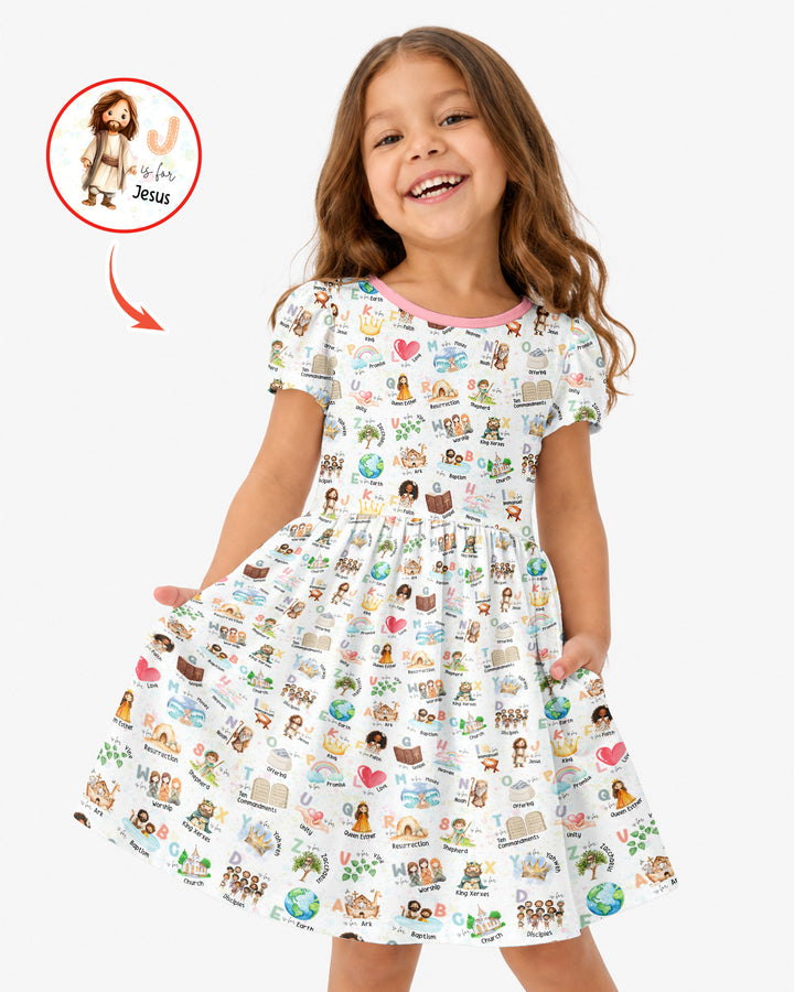 Bible ABC Alphabet Bamboo Twirl Dress