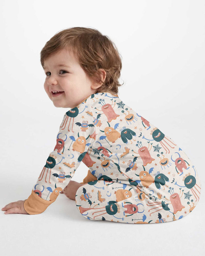 Monsters Fun Pastels Hand Painted Cute Bamboo Convertible Zippy