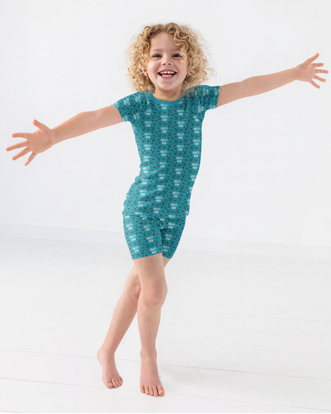 Hockey Mom Bamboo Two Piece Short Sleeve Shorts Pajama Set