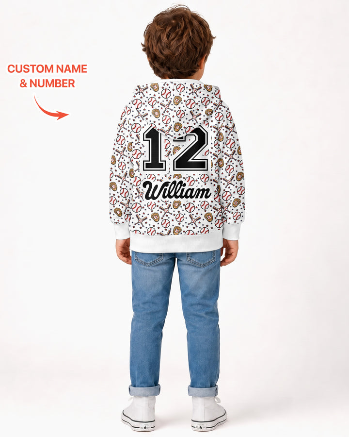 All-Star Baseball Custom Name Bamboo Zip Hoodie