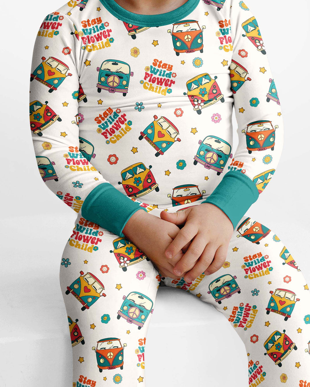 Stay Wild Flower Child Bamboo Two Piece Long Sleeve Pajama Set