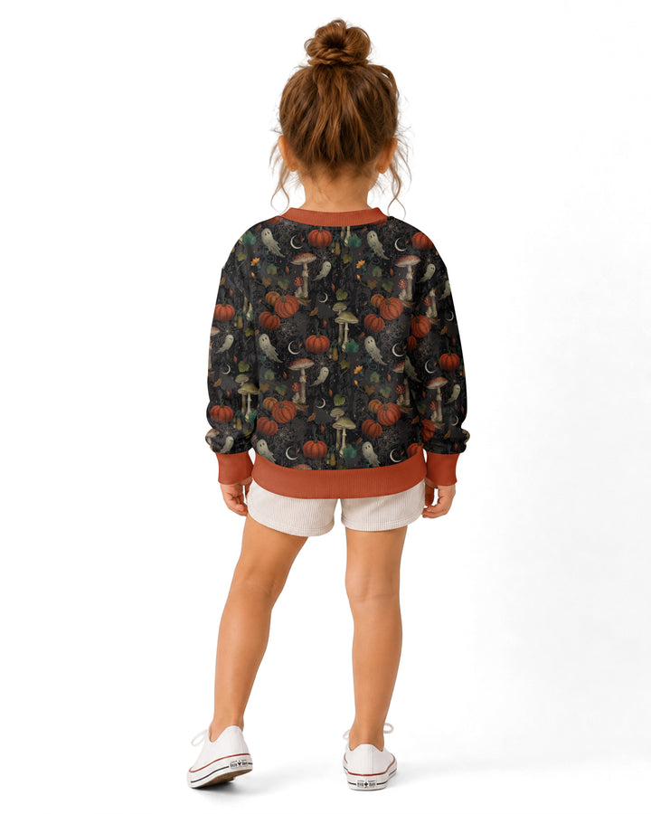Spooky Cute Ghost Pumpkin Mushroom Halloween Bamboo Crewneck Sweatshirt