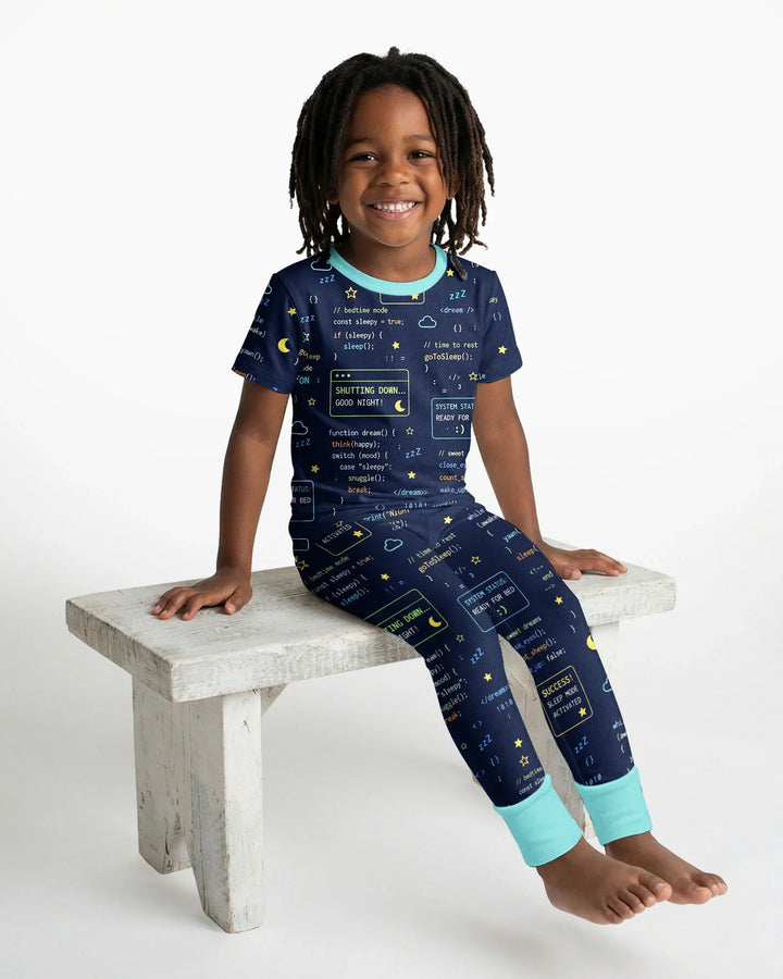 Pijama de dos piezas de manga corta de bambú It Techy a juego para padre e hijo