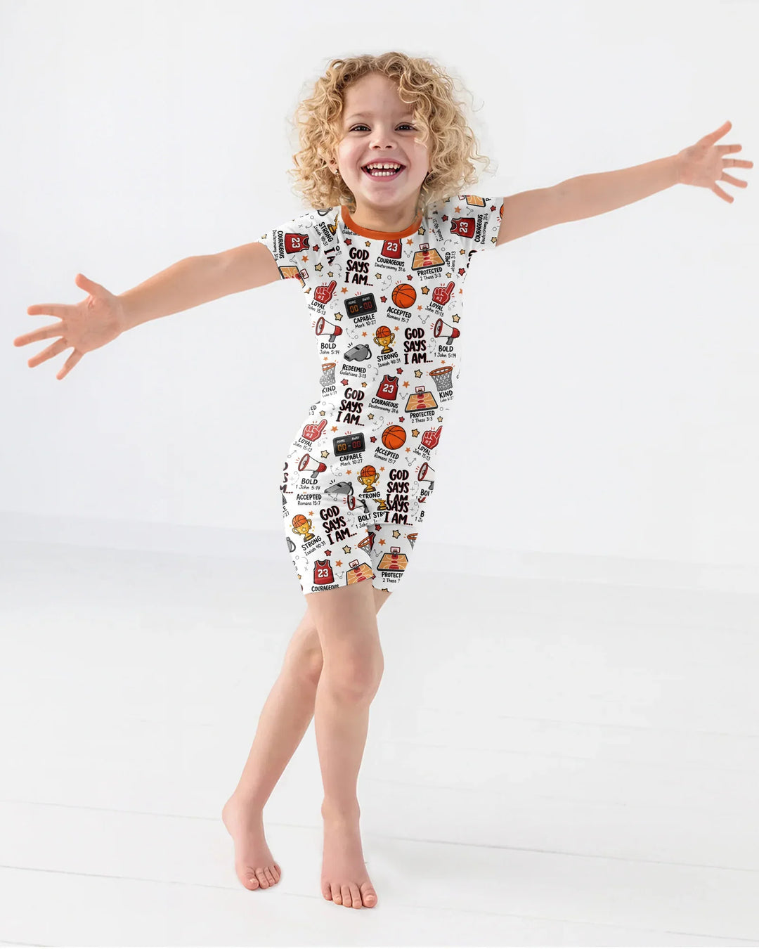 Basketball God Says I Am Bamboo Two Piece Short Sleeve Shorts Pajama Set