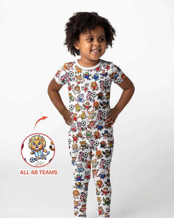 Conjunto de pijama de dos piezas de manga corta de bambú