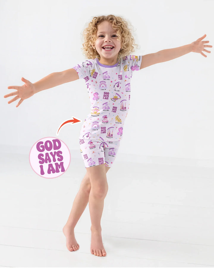 Zweiteiliges Pyjama-Set mit kurzen Ärmeln und Shorts im Sommer-Design