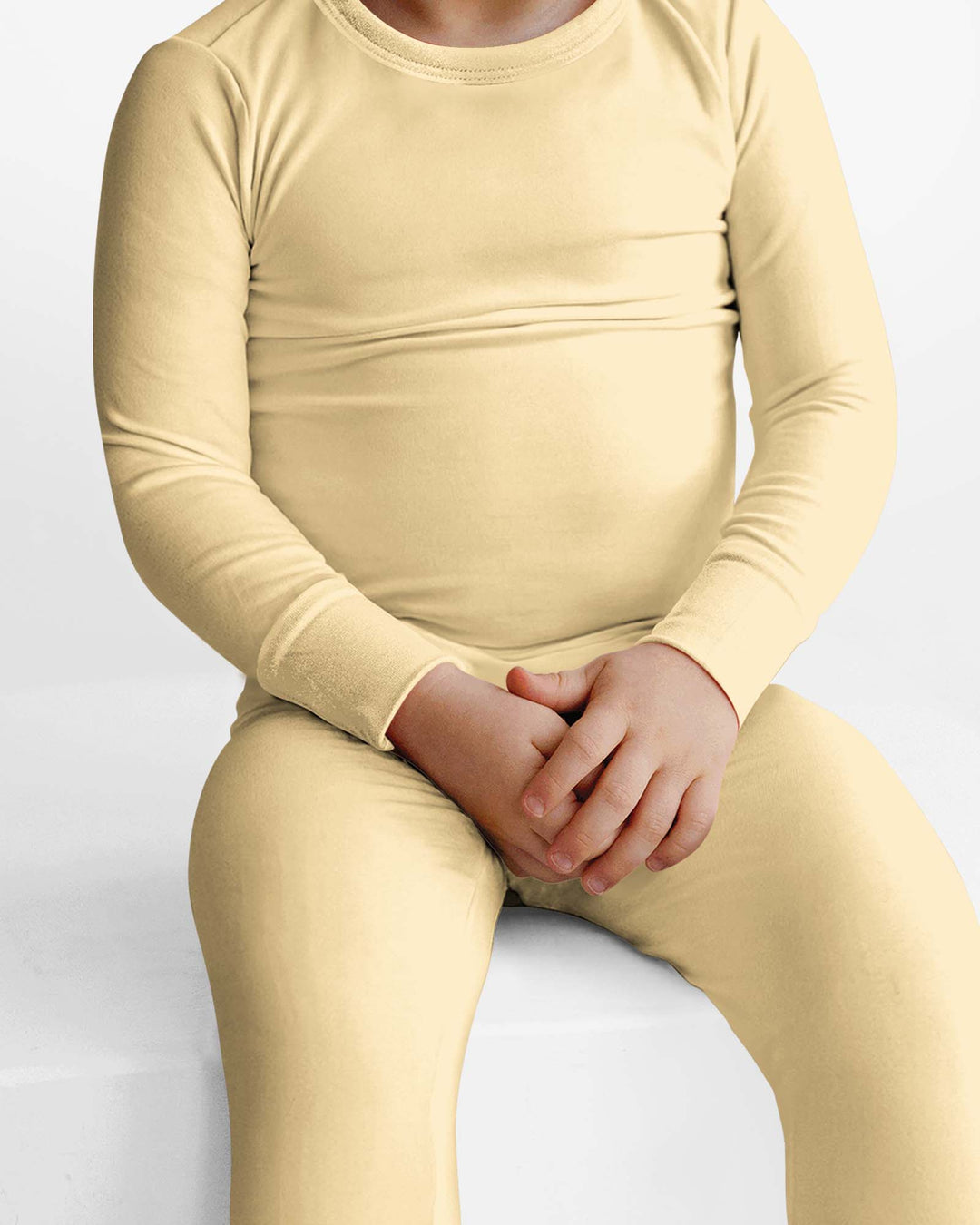 Conjunto de pijama de dos piezas de bambú en blanco antiguo