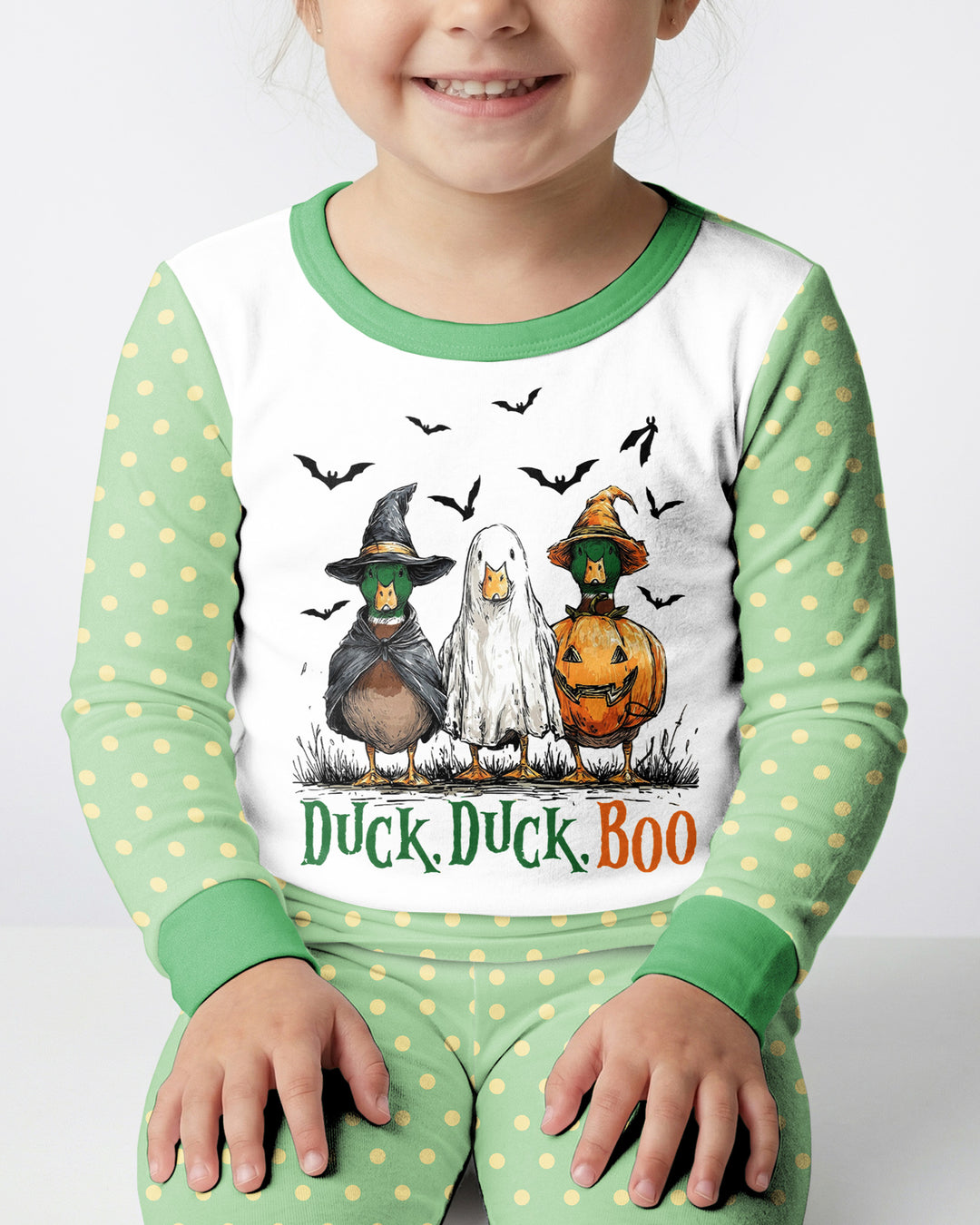Duck Duck Boo Bamboo Two Piece Long Sleeve Pajama Set