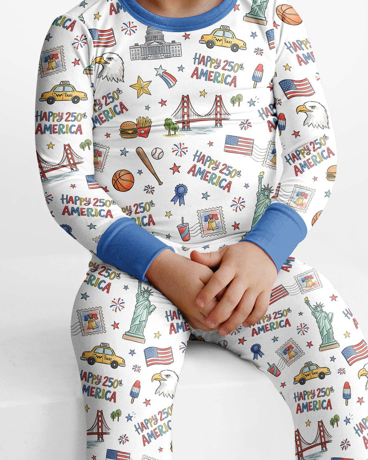 Zweiteiliges Langarm-Pyjama-Set mit Sommerfrüchten