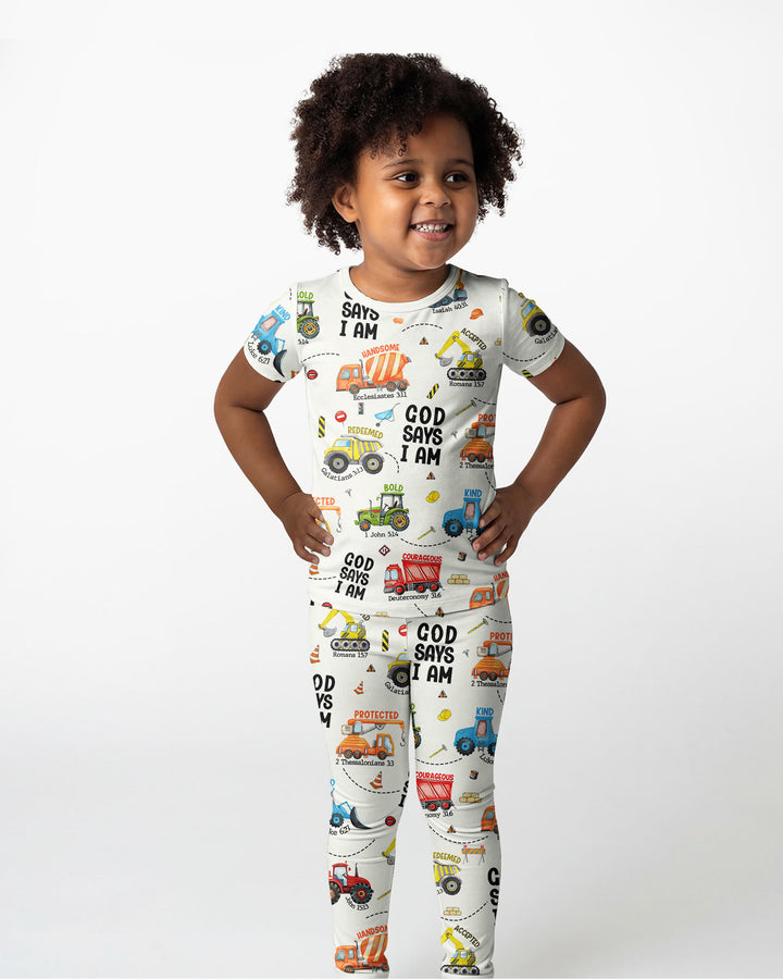 God Says I Am Bamboo Two Piece Short Sleeve Pajama Set