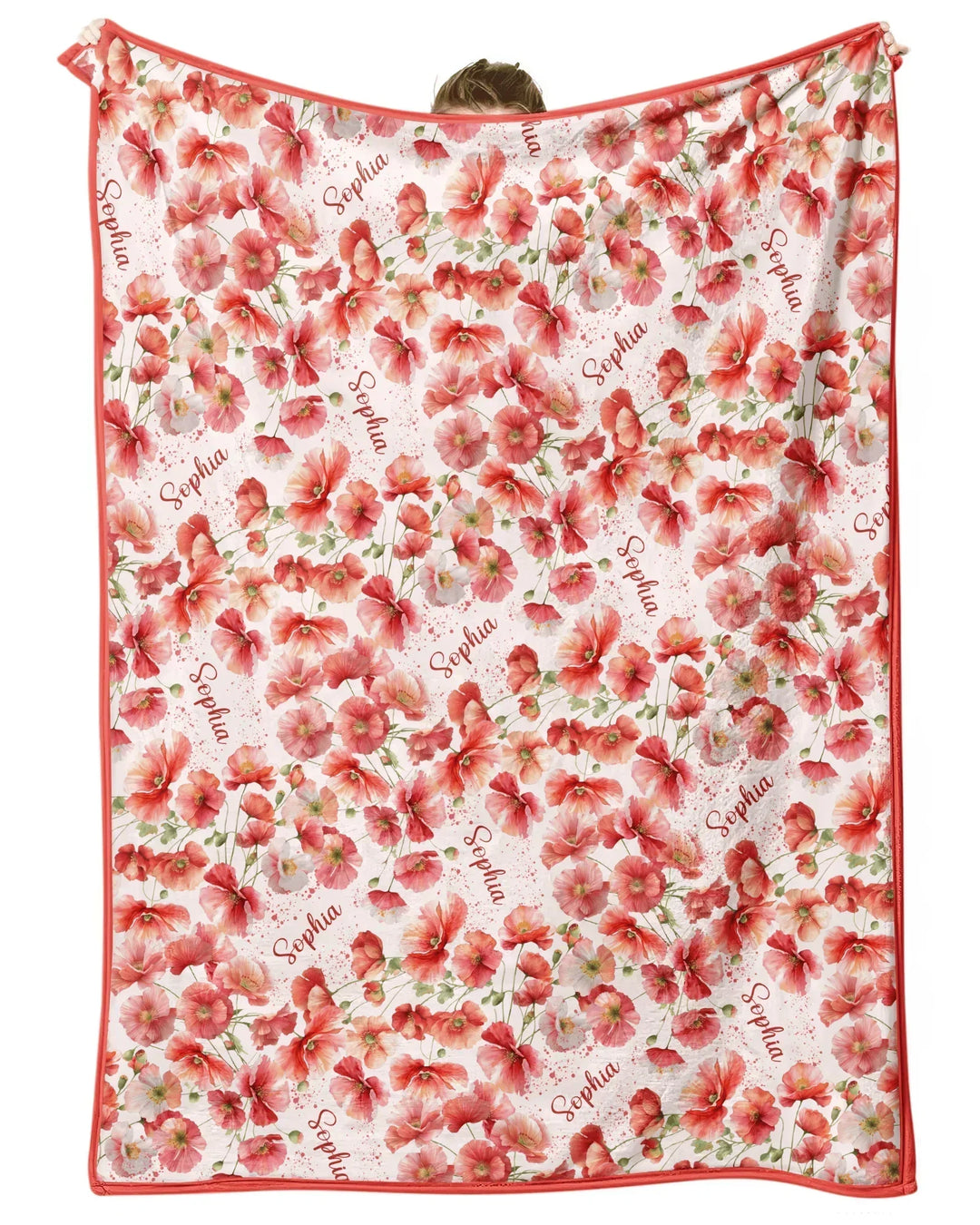 Custom Name Birth Month Flowers Bamboo Blanket