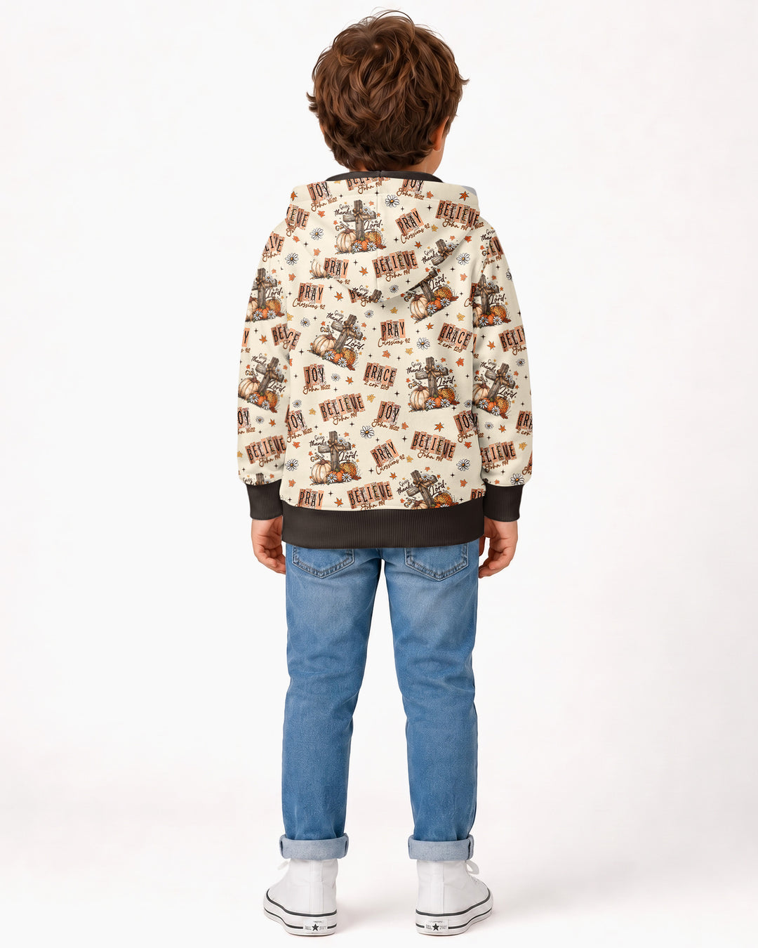 Floral Fall Give Thanks To The Lord Bamboo Zip Hoodie