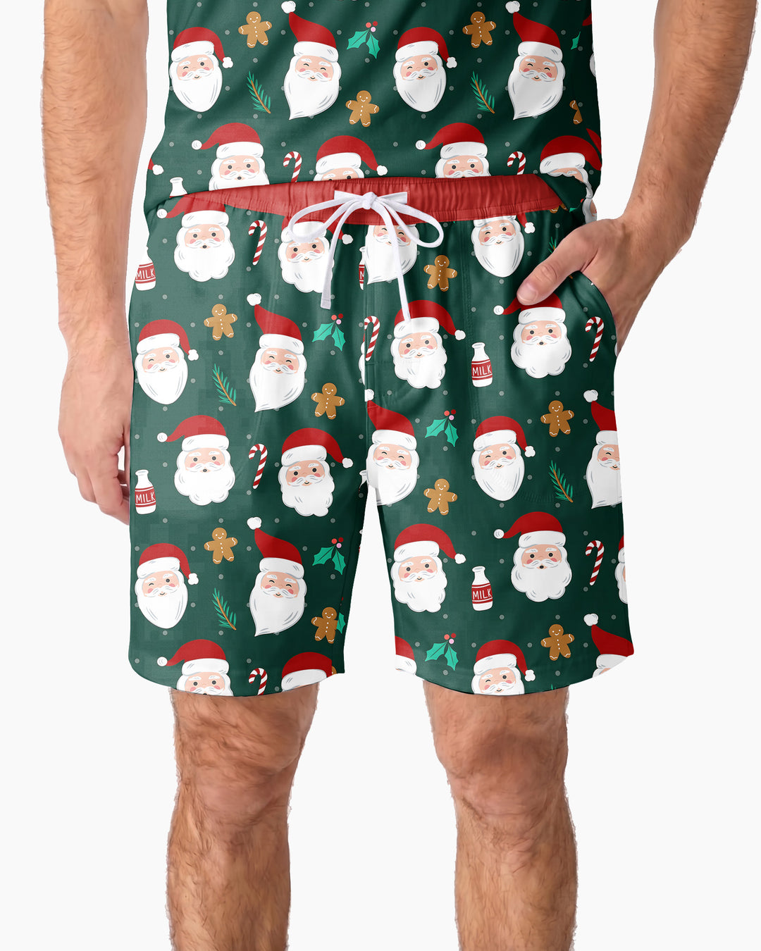 Christmas Sweet Santa Bamboo Men Short Sleeve Short Pajama Set