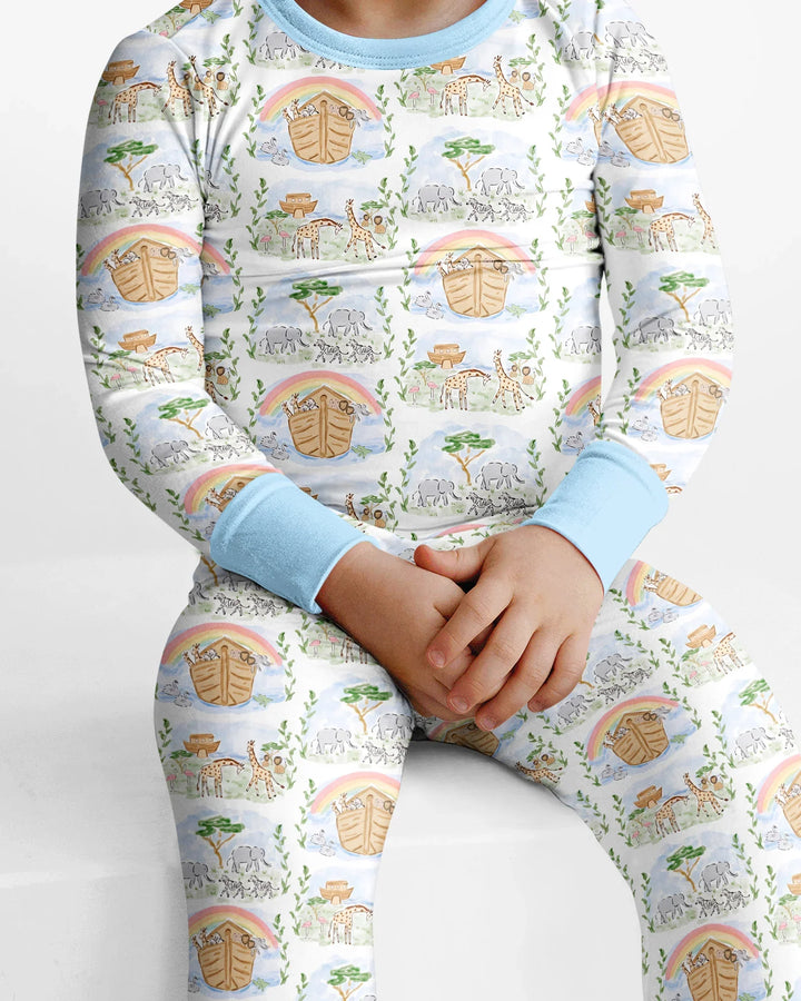 Noah And The Ark Bamboo Two Piece Long Sleeve Pajama Set