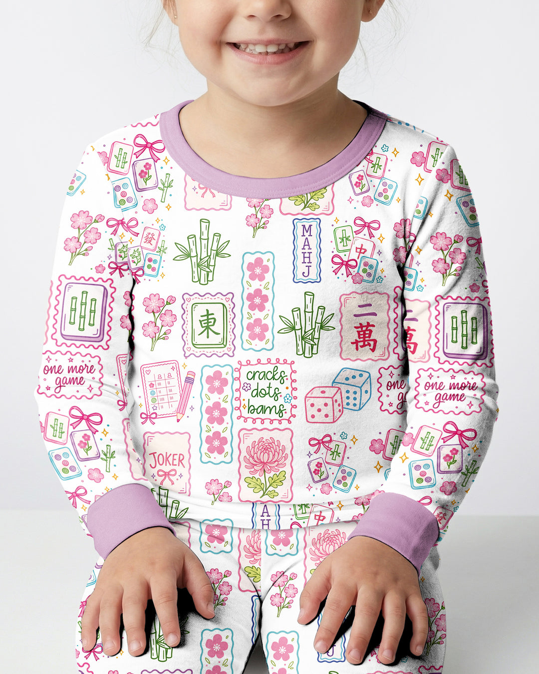 Cracks, Dots & Bams Mommy & Me Matching Bamboo Two Piece Long Sleeve Pajama Set