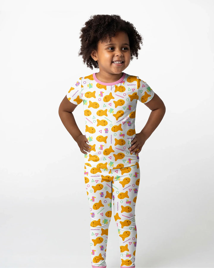 Conjunto de pijama de dos piezas de manga corta de bambú