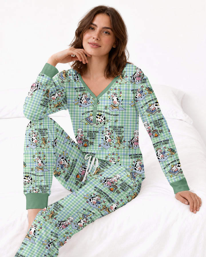 Common Sense Is Udderly Gone Bamboo Women Pajama Set