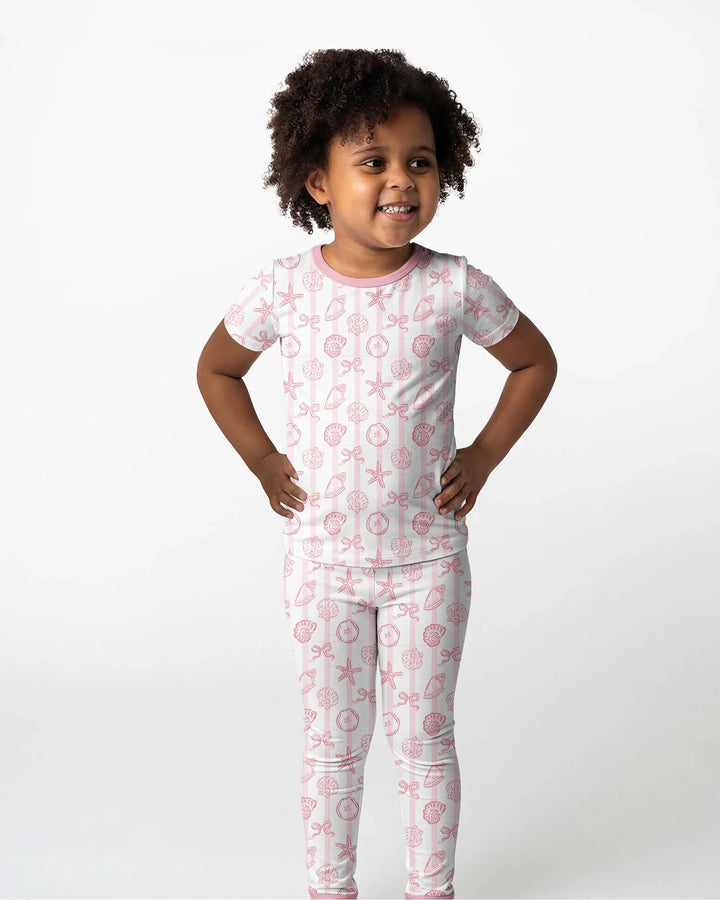 Conjunto de pijama de dos piezas de manga corta de bambú