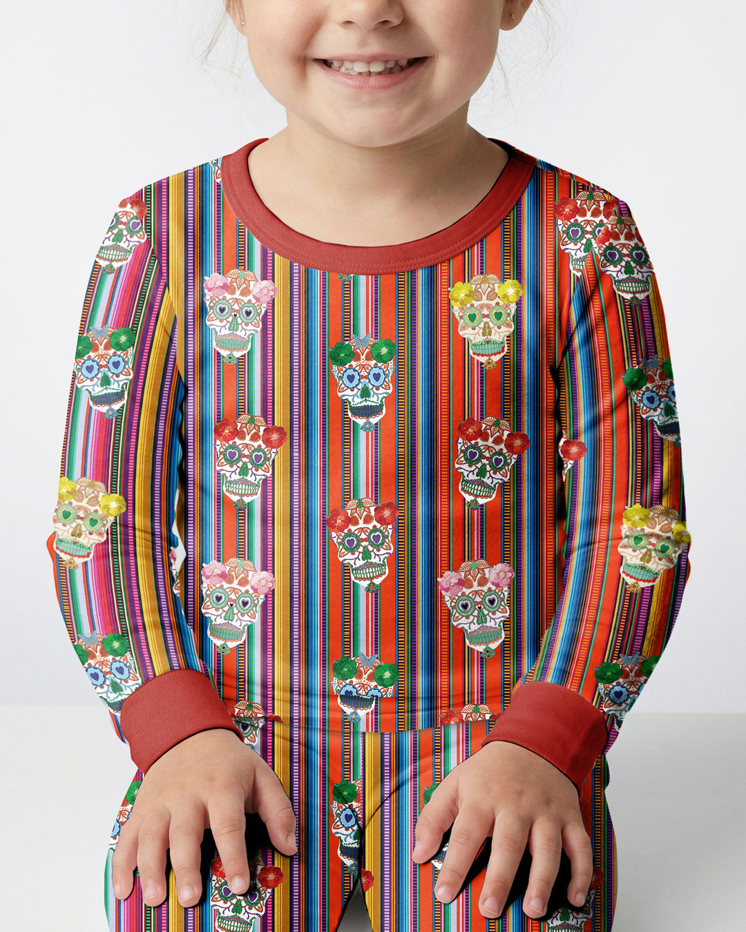 Day of the Dead Vintage Bamboo Two Piece Long Sleeve Pajama Set