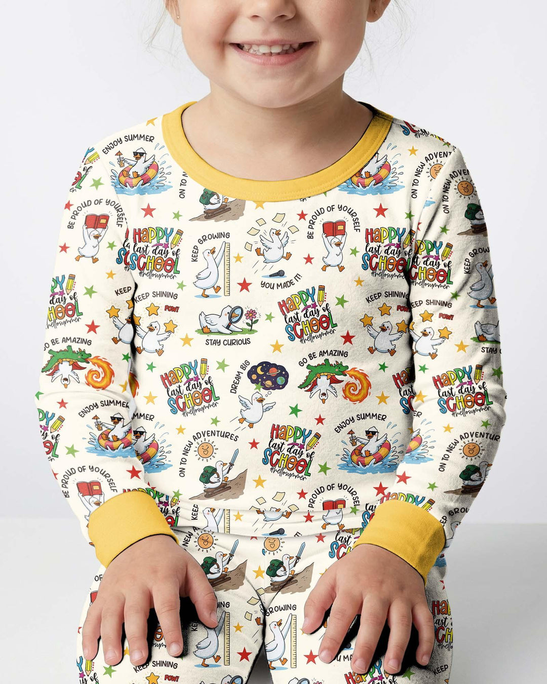 Silly Goose Happy Last Day of School Bamboo Two Piece Long Sleeve Pajama Set