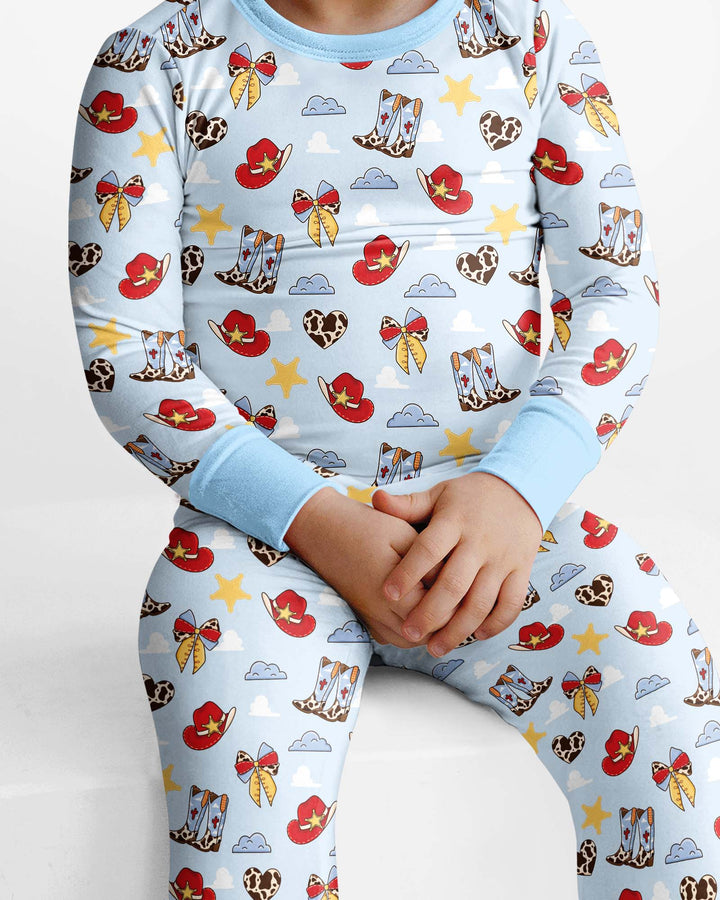 Cowboy Story Bamboo Two Piece Long Sleeve Pajama Set
