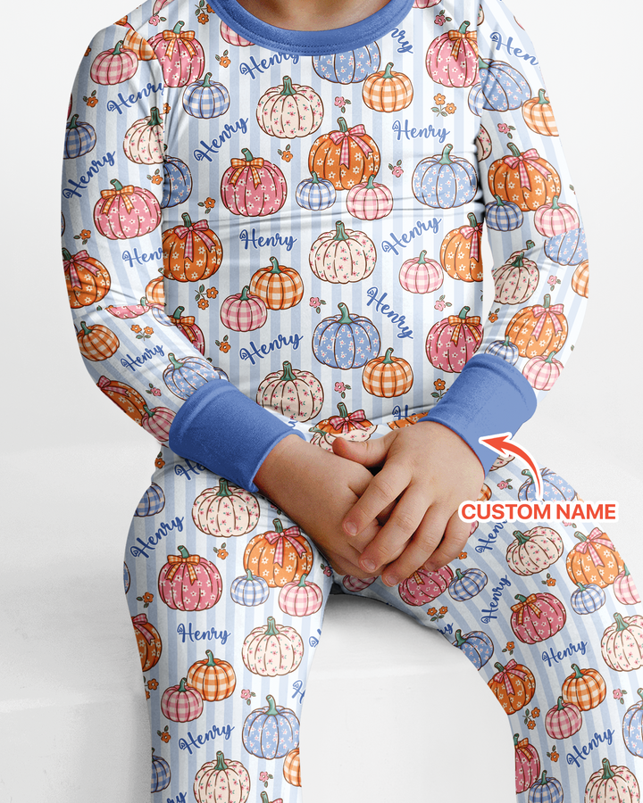 Conjunto de pijama de dos piezas de bambú con mangas largas, plantilla PERSONALIZADA