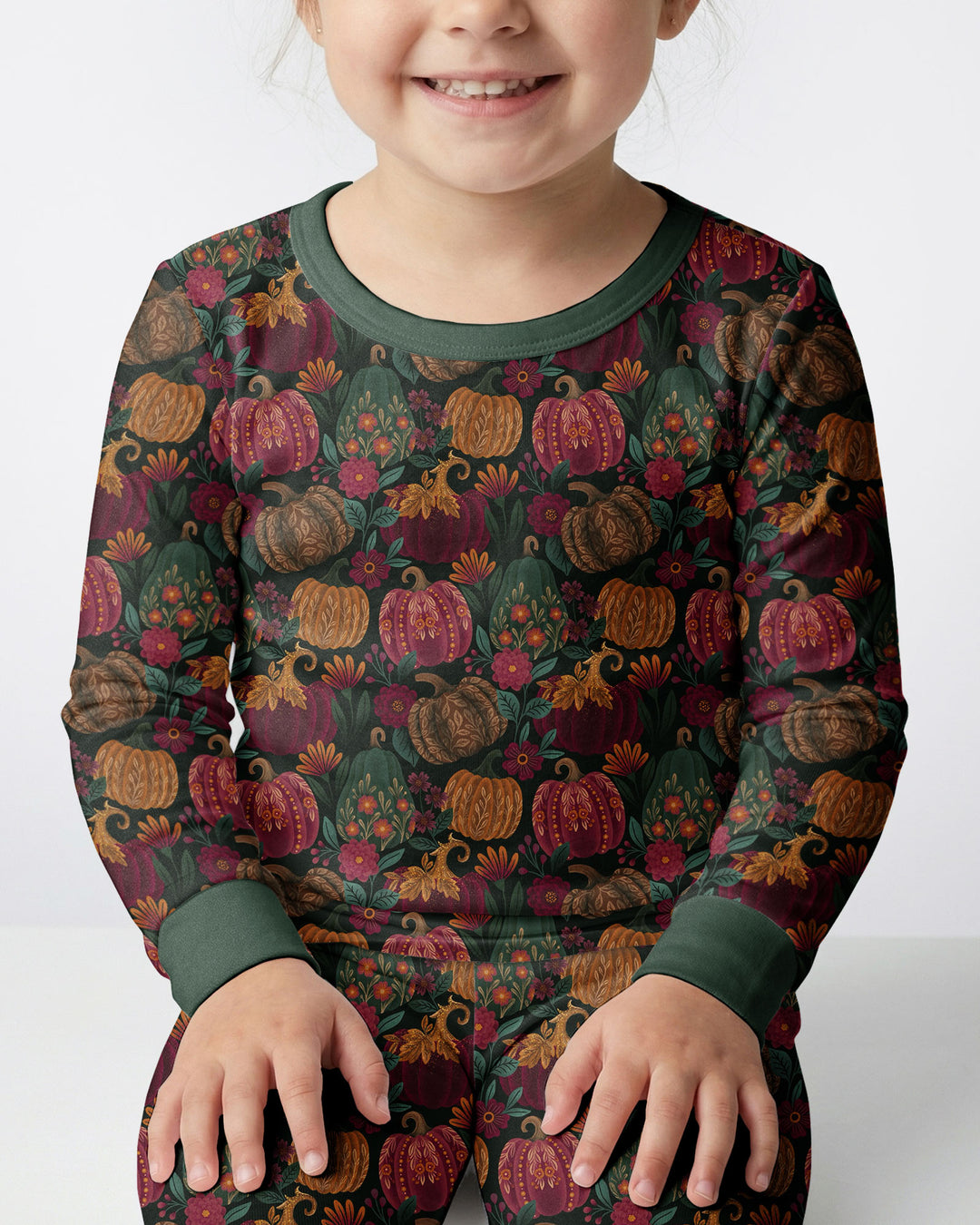 Velvet Pumpkins Bamboo Two Piece Long Sleeve Pajama Set