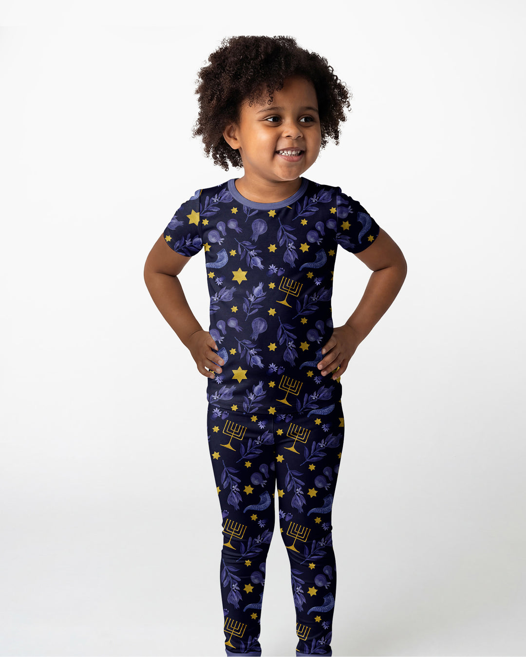 Rosh Hashanah Night Family Matching Bamboo Two Piece Short Sleeve Pajama Set