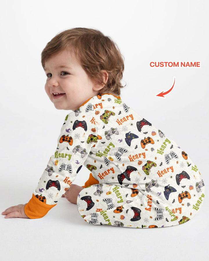 Custom Name Halloween Gaming Controllers Bamboo Convertible Zippy