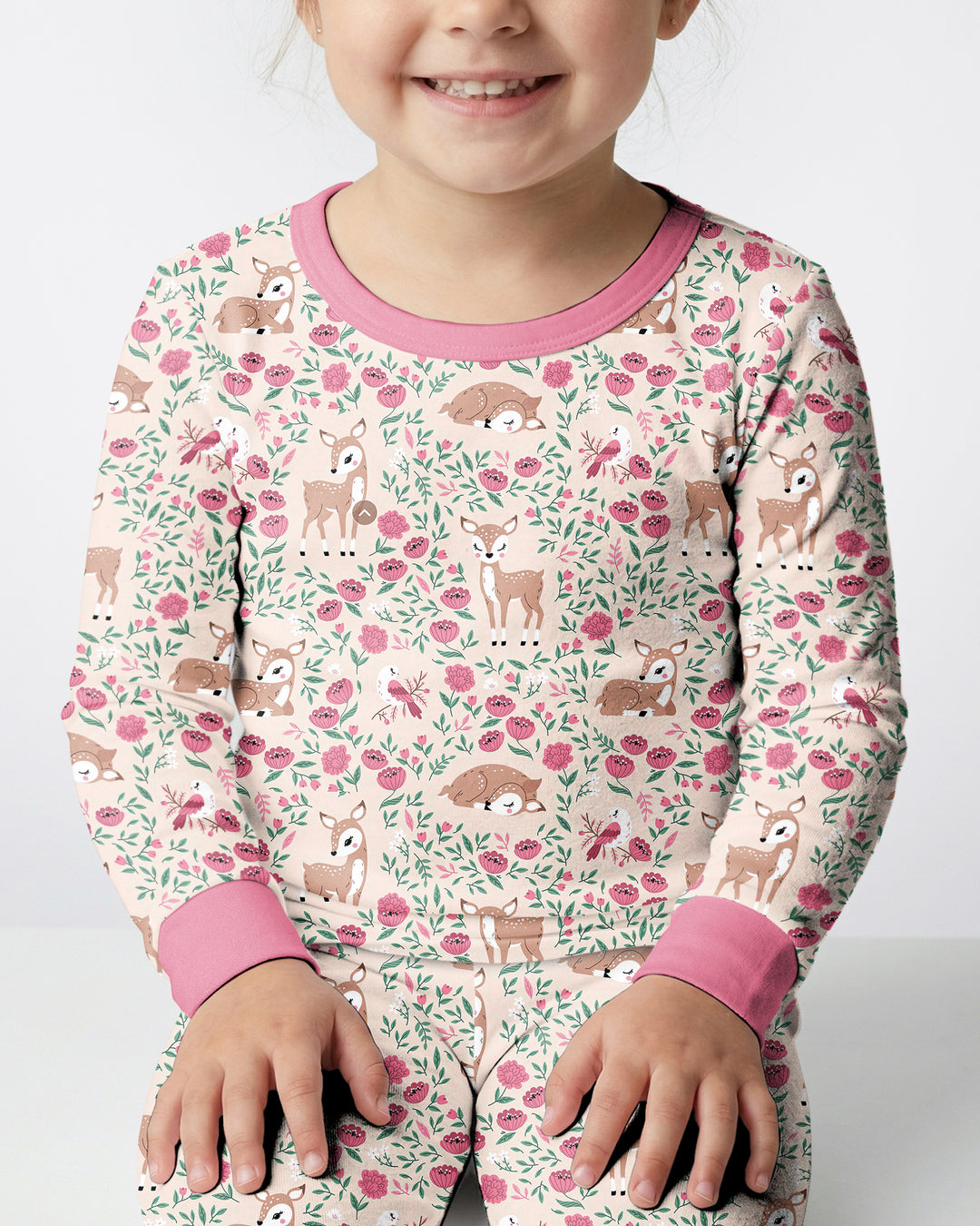 Little Deer Meadow Bamboo Two Piece Long Sleeve Pajama Set