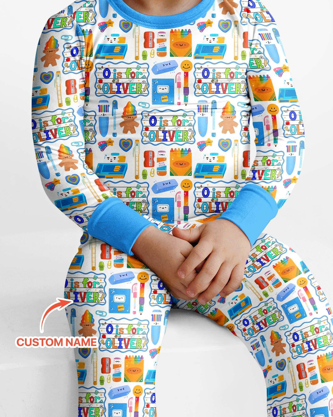 Custom Name Classroom Cuties Bamboo Two Piece Long Sleeve Pajama Set