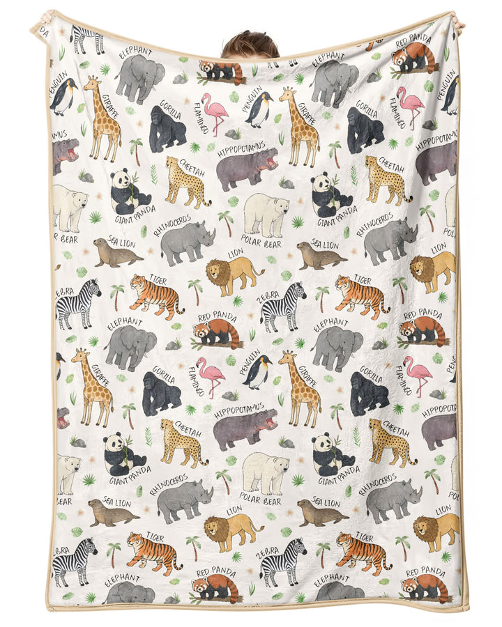 Safari Animals Bamboo Blanket