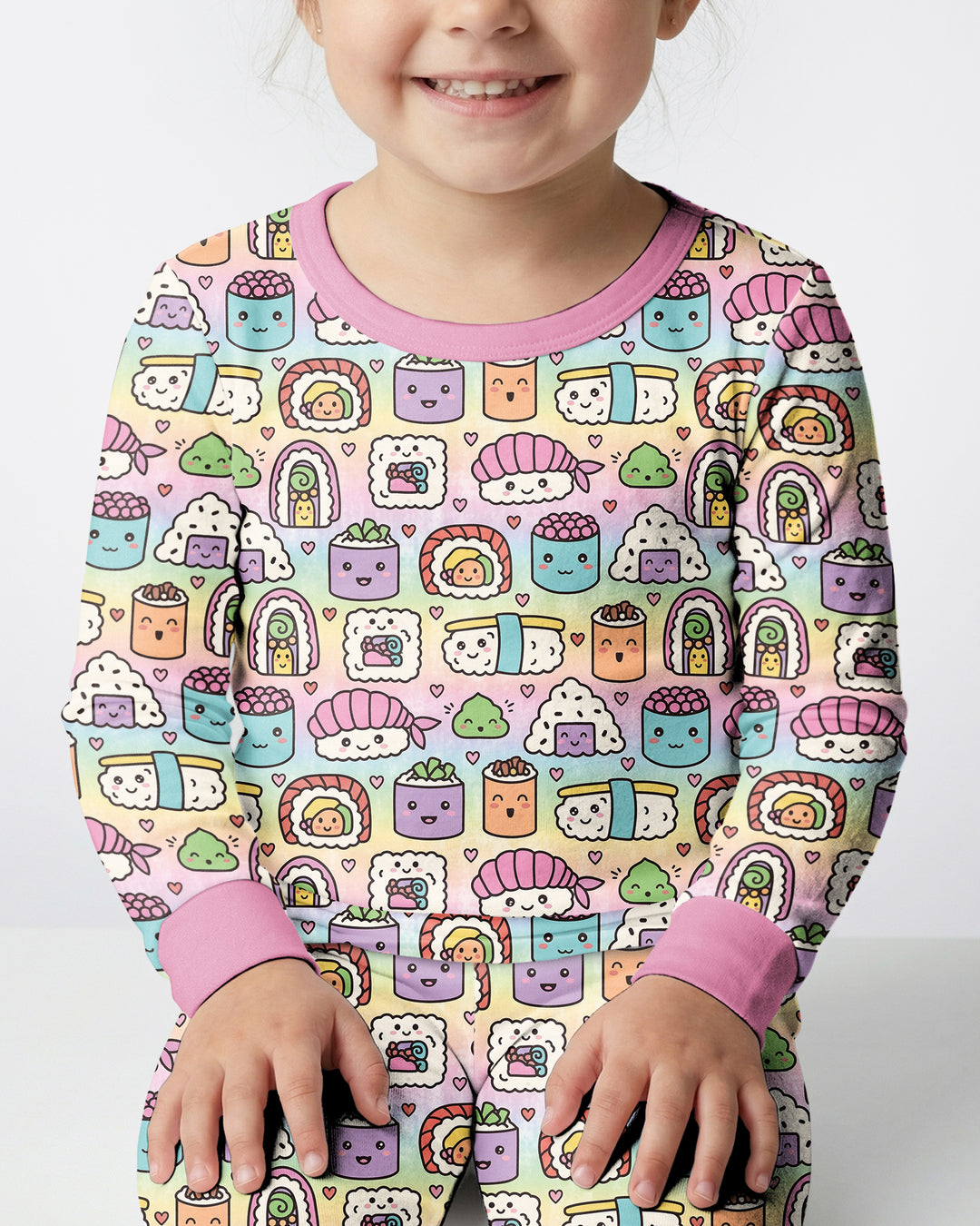 Kawaii Sushi Bamboo Two Piece Long Sleeve Pajama Set