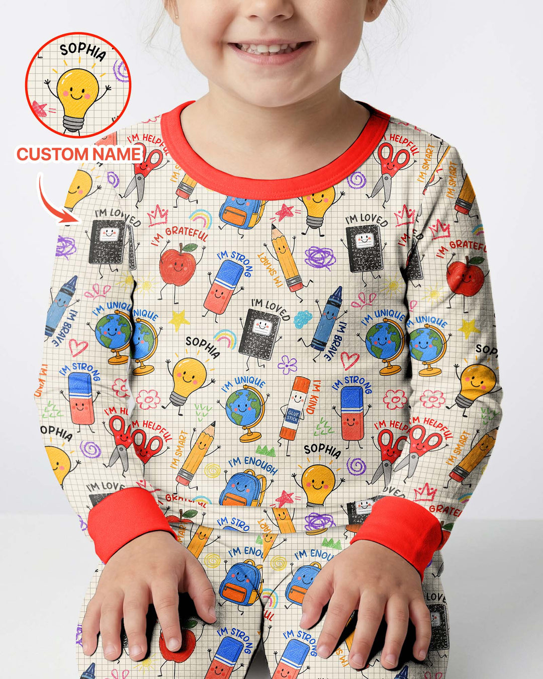 Zweiteiliges Langarm-Pyjama-Set mit Sommerfrüchten