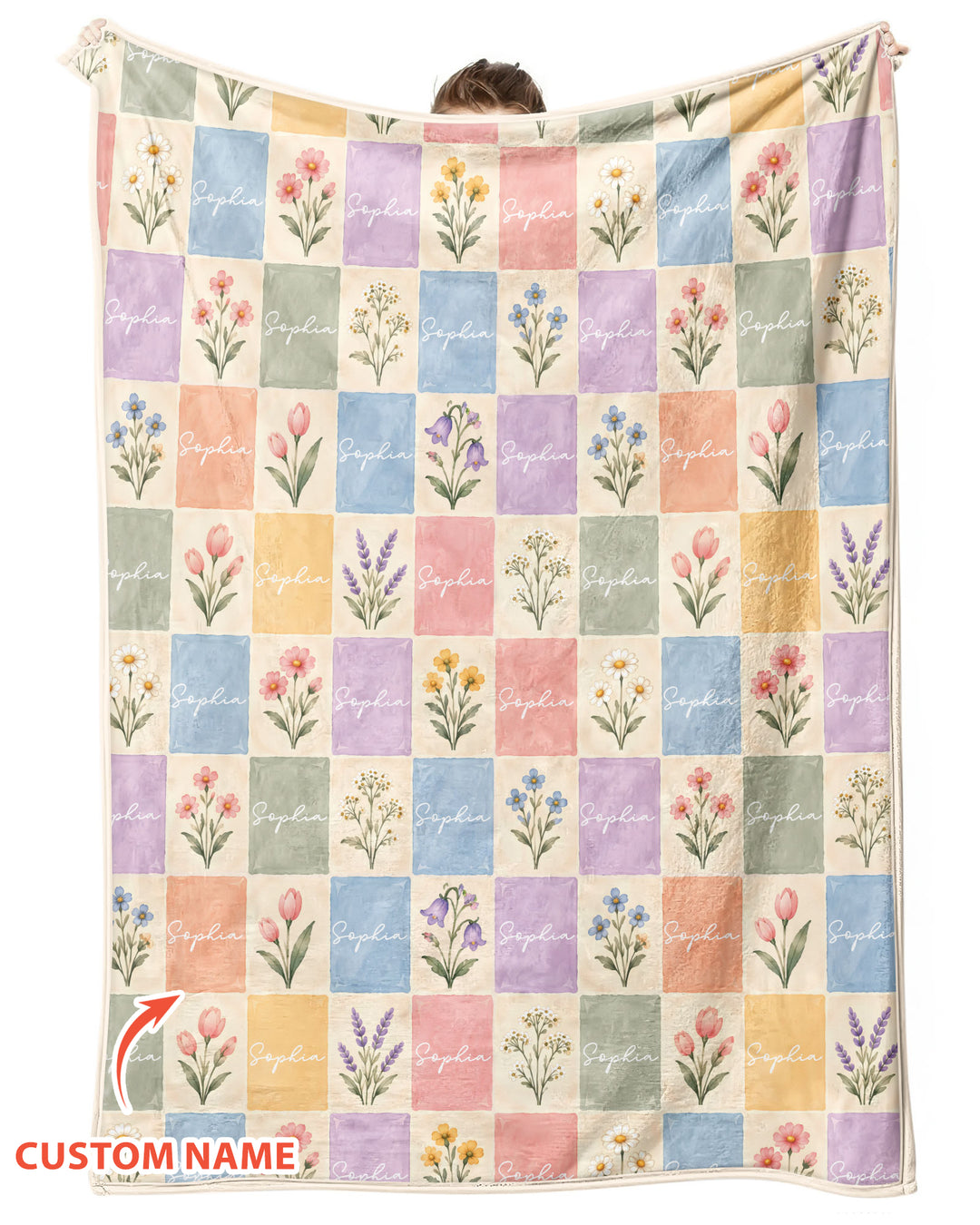 Pastel Wildflower Botanical Bamboo Blanket