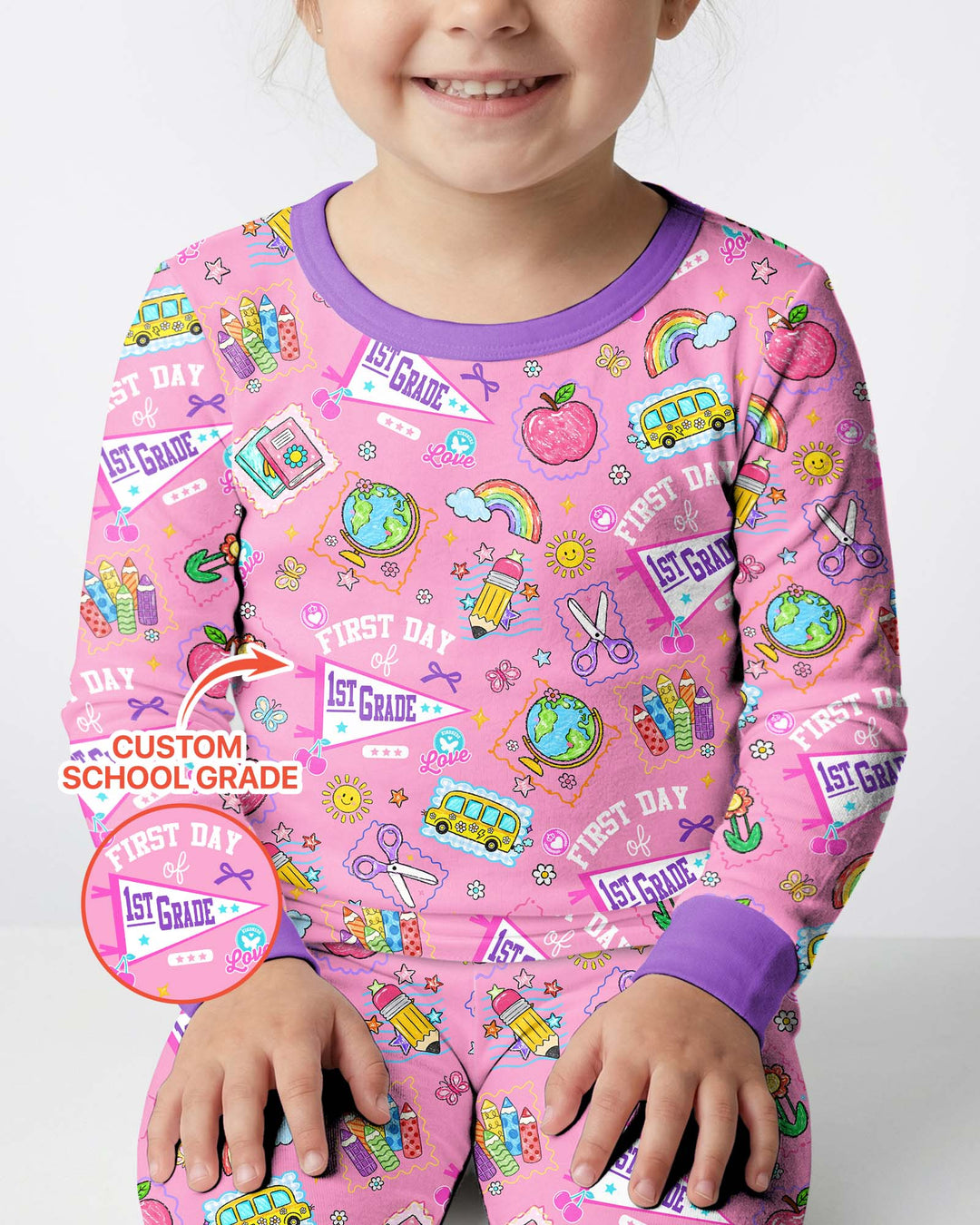 Zweiteiliges Langarm-Pyjama-Set mit Sommerfrüchten
