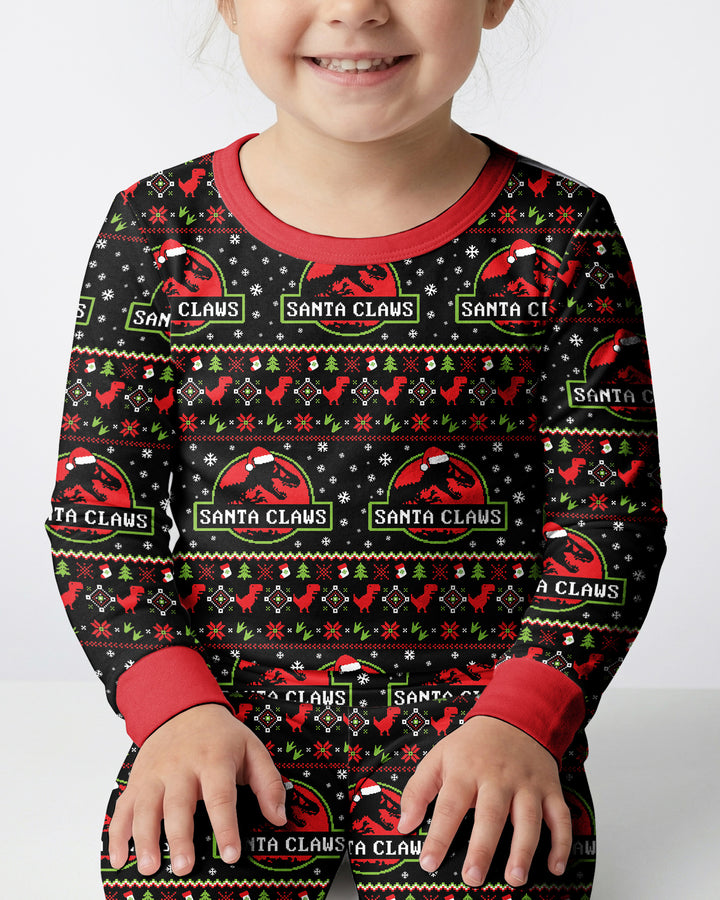 Santa Claws Christmas Bamboo Two Piece Long Sleeve Pajama Set