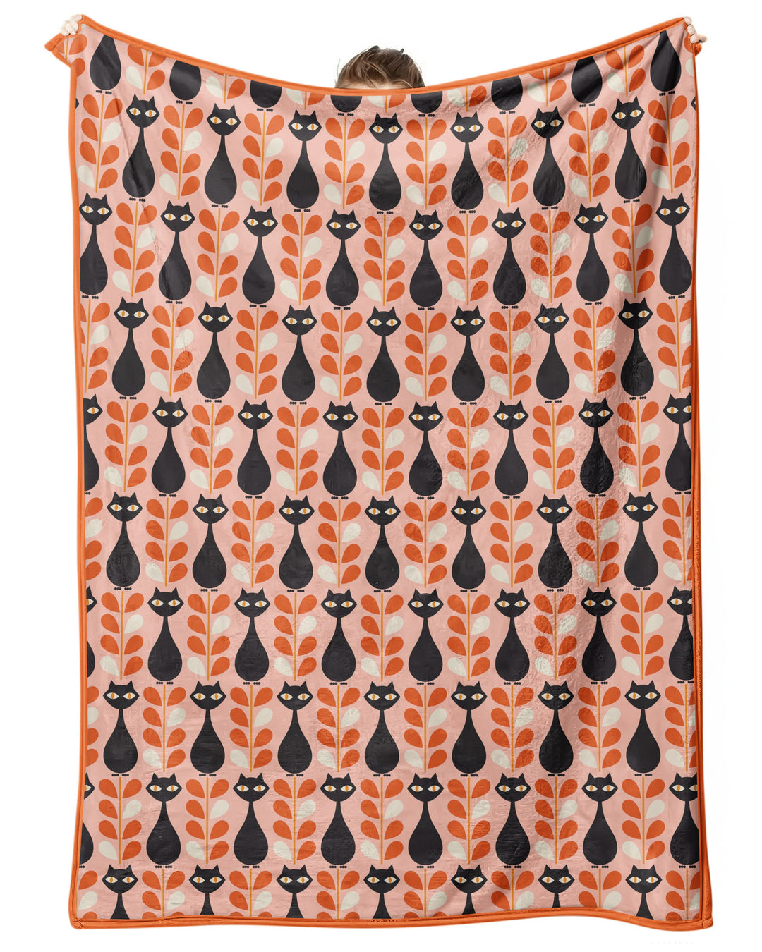 Retro Black Cat Garden Bamboo Blanket