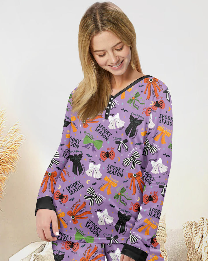 Spooky Bows Spooky Season Bamboo Women Pajama Set
