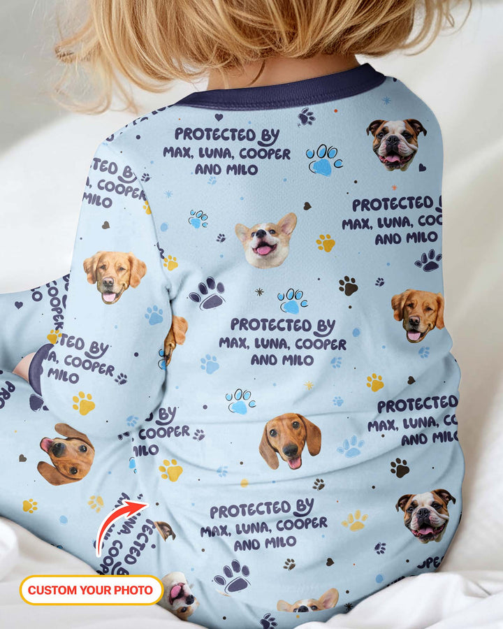Fotos personalizadas de perros "Protegido por" Pawfect Pink Bamboo Convertible Zippy