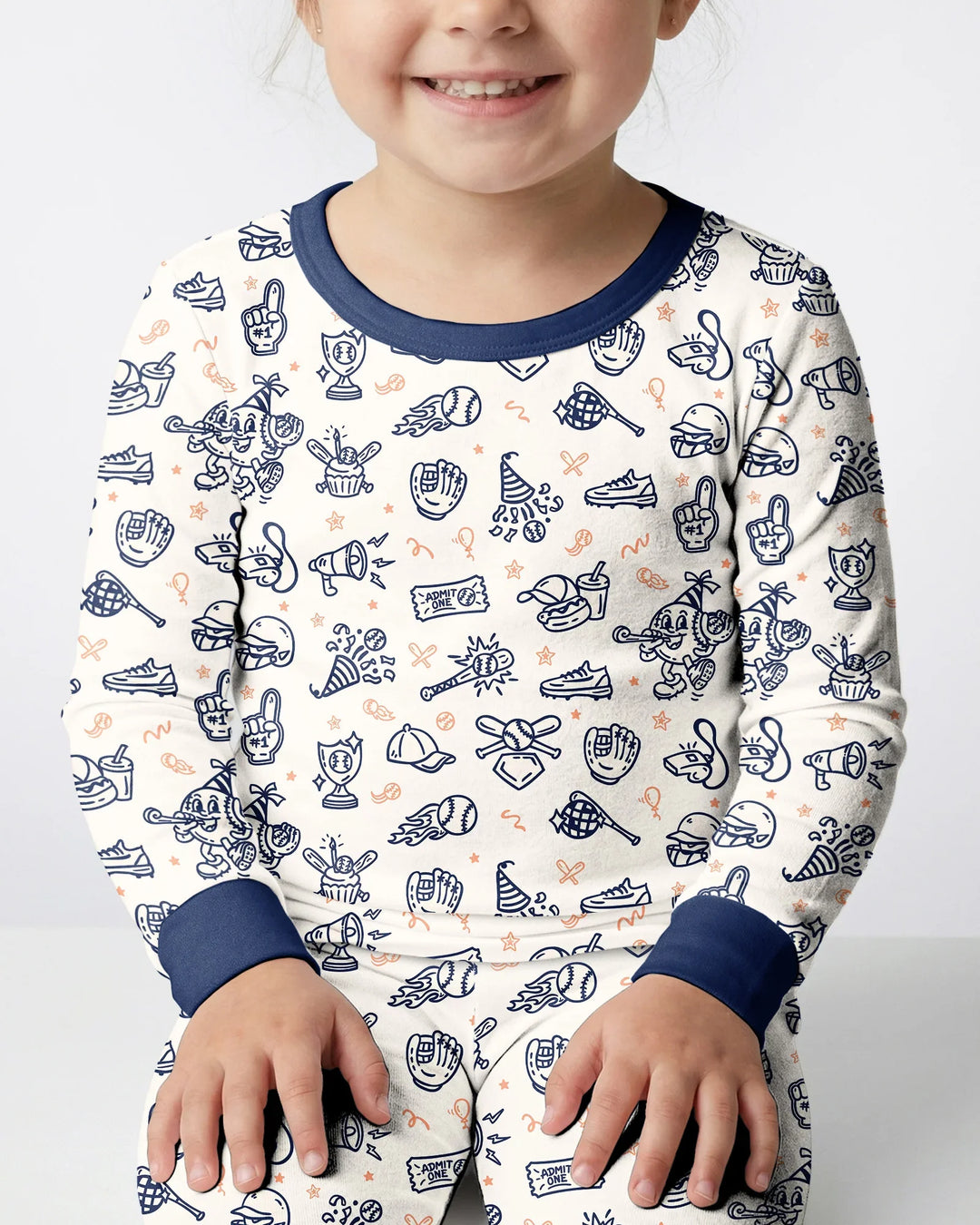 Zweiteiliges Langarm-Pyjama-Set mit Sommerfrüchten