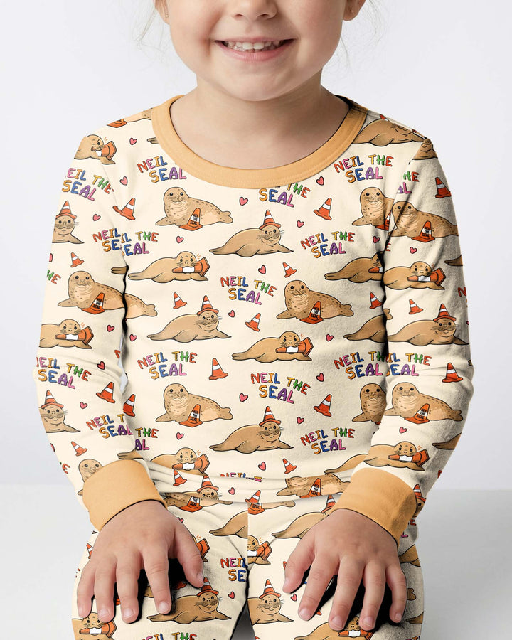 Neil The Seal Bamboo Two Piece Long Sleeve Pajama Set