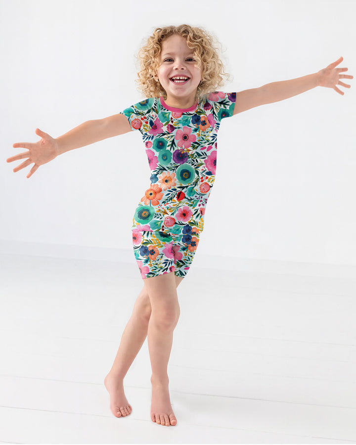 Secret Garden Bamboo Two Piece Short Sleeve Shorts Pajama Set
