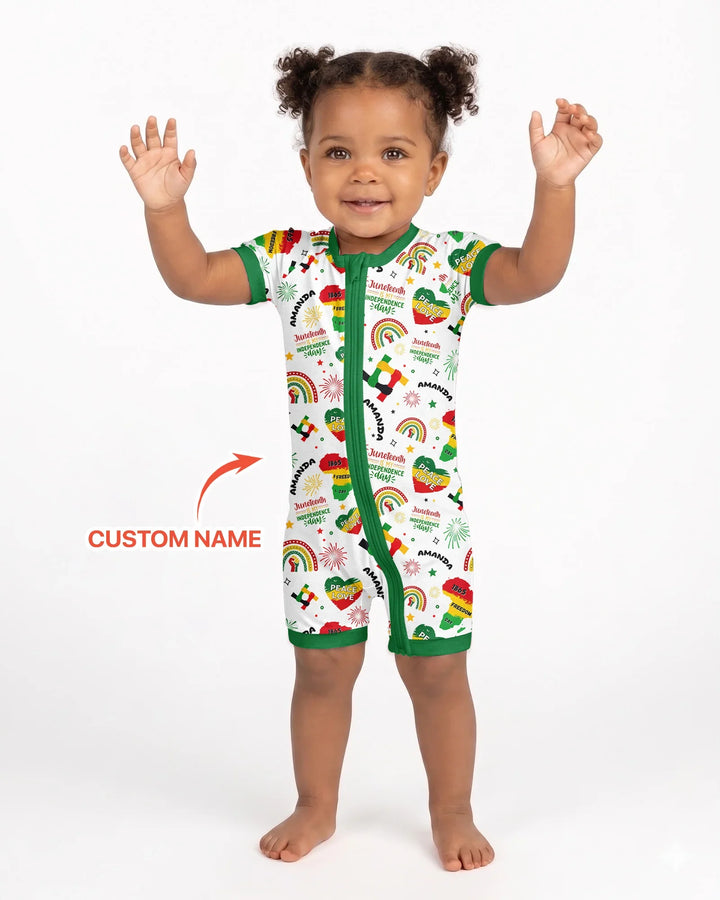 Custom Name Juneteenth Is My Independence Day Bamboo Shorty Zippy