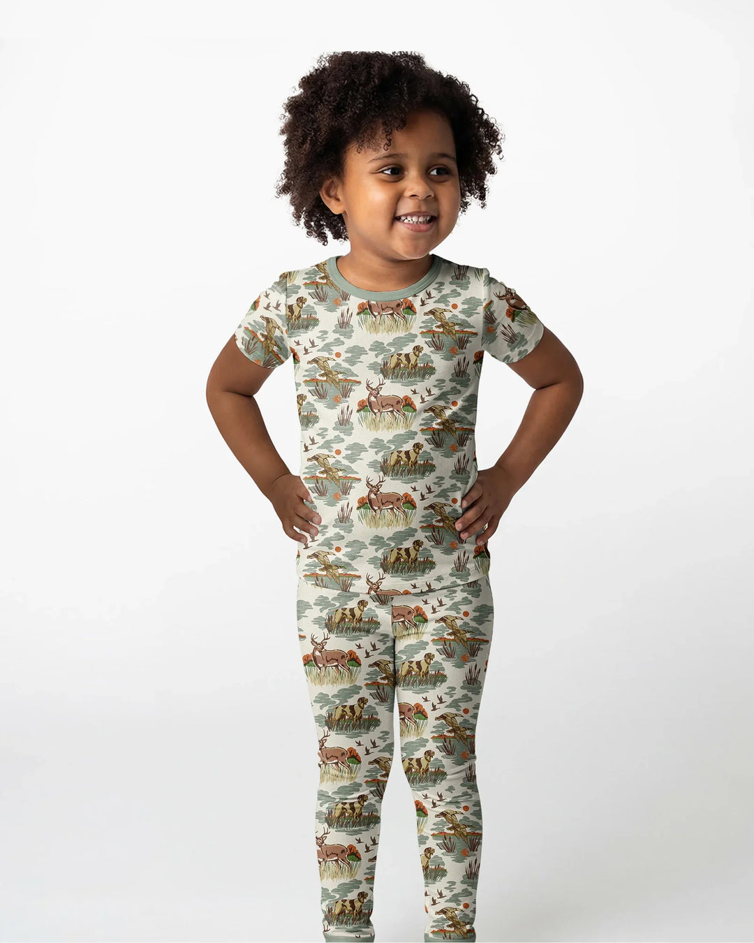 Conjunto de pijama de dos piezas de manga corta de bambú