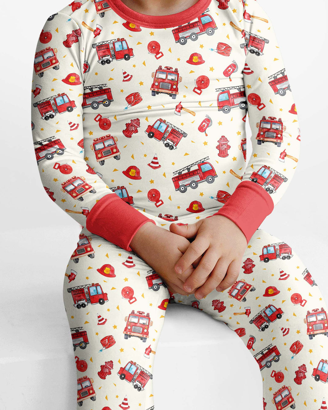 Fire Truck Bamboo Two Piece Long Sleeve Pajama Set