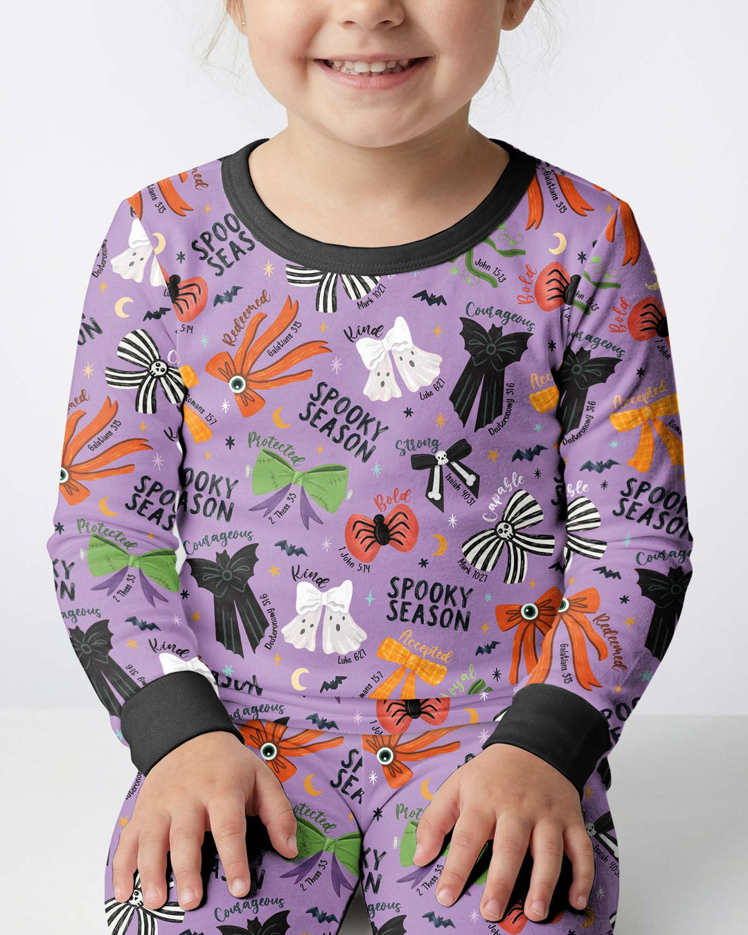 Spooky Bows Spooky Season Bamboo Two Piece Long Sleeve Pajama Set