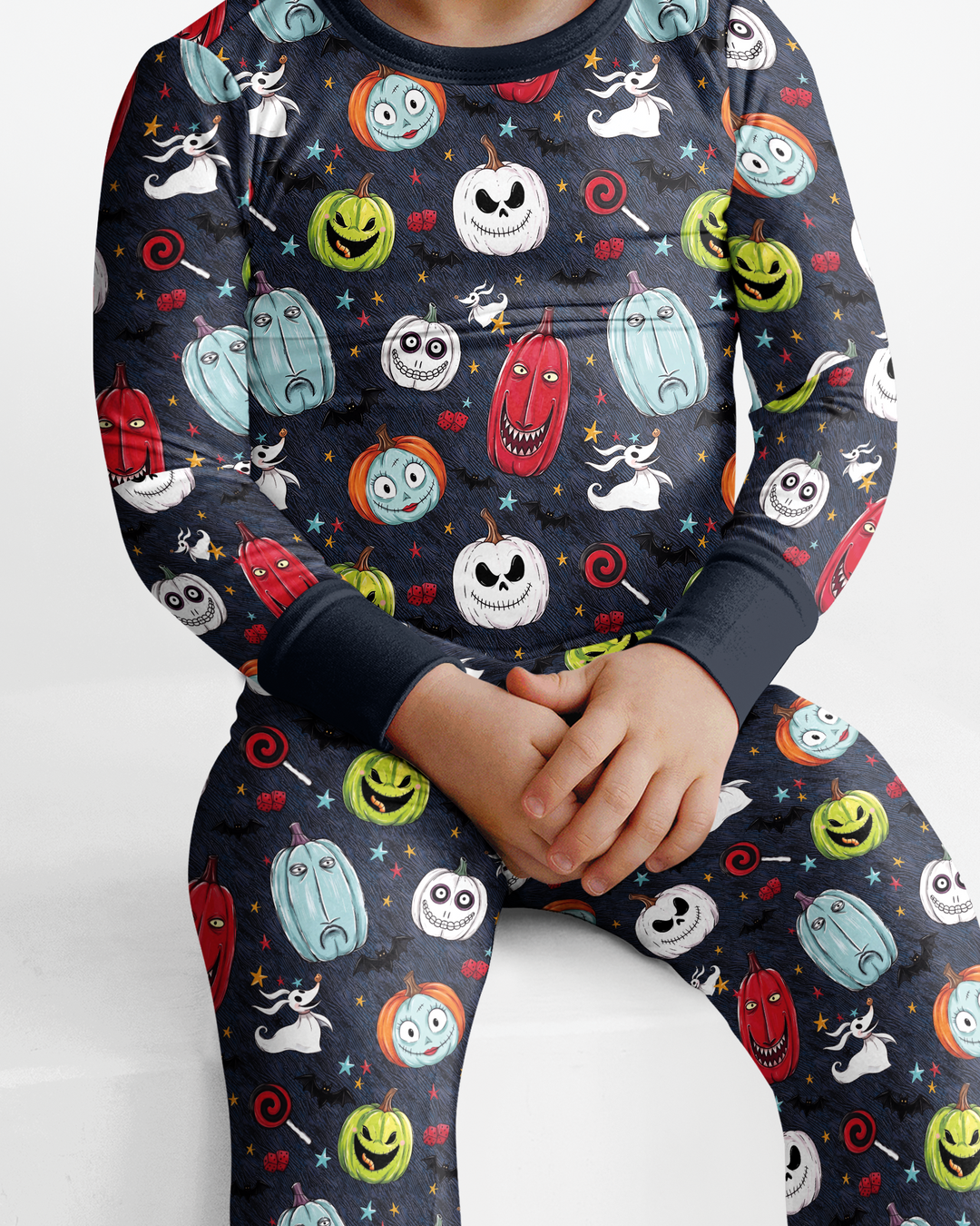 Nightmare Pumpkin Bamboo Two Piece Long Sleeve Pajama Set
